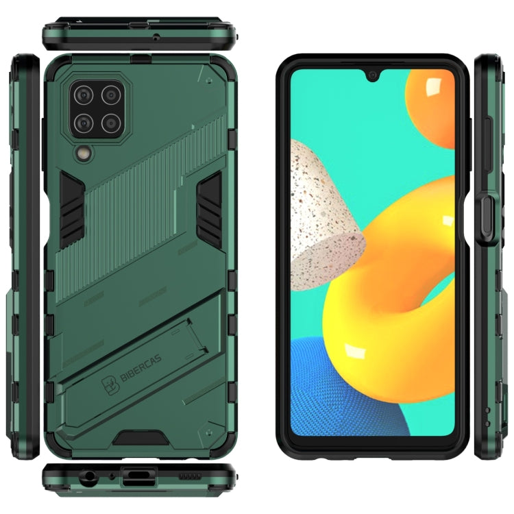 For Samsung Galaxy M32 Punk Armor 2 in 1 PC + TPU Shockproof Case with Invisible Holder(Green) by buy2fix