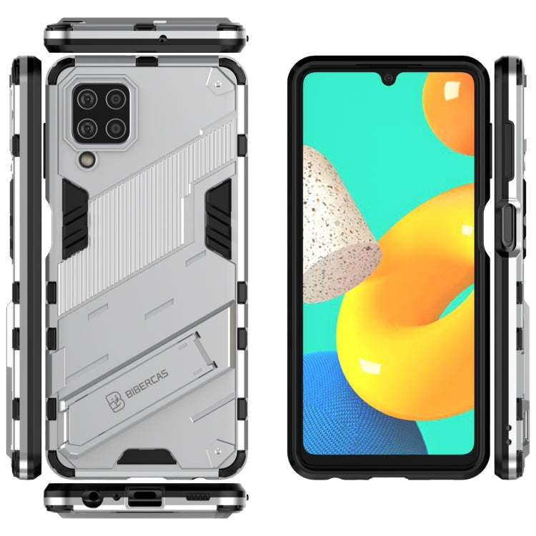 For Samsung Galaxy M32 Punk Armor 2 in 1 PC + TPU Shockproof Case with Invisible Holder(White) by buy2fix