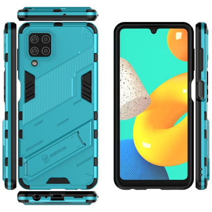 For Samsung Galaxy M32 Punk Armor 2 in 1 PC + TPU Shockproof Case with Invisible Holder(Blue) by buy2fix