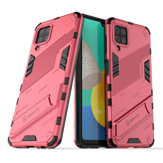 For Samsung Galaxy M32 Punk Armor 2 in 1 PC + TPU Shockproof Case with Invisible Holder(Light Red) by buy2fix