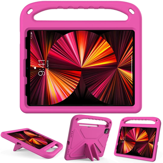 Handle Portable EVA Shockproof Protective Tablet Case with Triangle Holder For iPad Pro 11 2022 / 2021/2020/2018 / iPad Air 2020 / Air 2022 10.9(Rose Red)