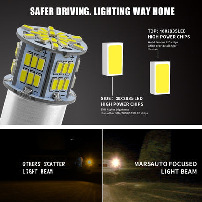 1 Pair E0053 9-14V 1157-54SMD-2835 6000K 1080LM White Light Car Decoding Brake Driving Light - Brake Lights by buy2fix | Online Shopping UK | buy2fix