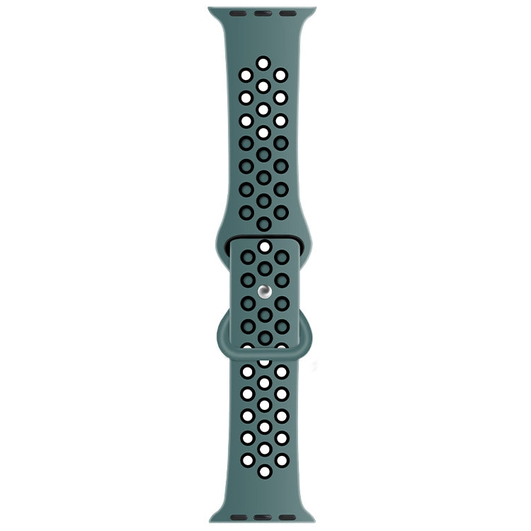 Butterfly Buckle Dual-tone Liquid Silicone Watch Band For Apple Watch Series 9&8&7 41mm / SE 3&SE 2&6&SE&5&4 40mm / 3&2&1 38mm(Light Blue Feather+Black) by buy2fix