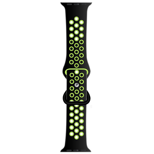 Butterfly Buckle Dual-tone Liquid Silicone Watch Band For Apple Watch Ultra 49mm&Watch Ultra 2 49mm / Series 9&8&7 45mm / SE 3&SE 2&6&SE&5&4 44mm / 3&2&1 42mm(Black+Yellow) by buy2fix