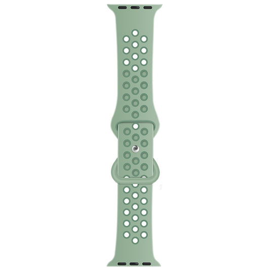 Butterfly Buckle Dual-tone Liquid Silicone Watch Band For Apple Watch Ultra 49mm&Watch Ultra 2 49mm / Series 9&8&7 45mm / SE 3&SE 2&6&SE&5&4 44mm / 3&2&1 42mm(Cloudy Gray+Gray Green) - Watch Bands by buy2fix | Online Shopping UK | buy2fix