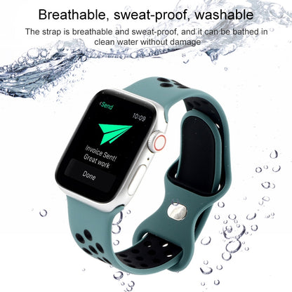 Butterfly Buckle Dual-tone Liquid Silicone Watch Band For Apple Watch Ultra 49mm&Watch Ultra 2 49mm / Series 9&8&7 45mm / SE 3&SE 2&6&SE&5&4 44mm / 3&2&1 42mm(Black+Green) by buy2fix