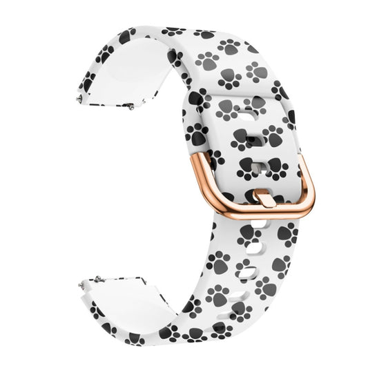 For Xiaomi Haylou LS01 Silicone Printing Watch Band(White Paw Print) - Watch Bands by MIJOBS | Online Shopping UK | buy2fix