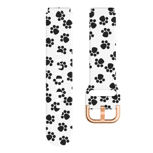 For Xiaomi Haylou LS01 Silicone Printing Watch Band(White Paw Print) - Watch Bands by MIJOBS | Online Shopping UK | buy2fix