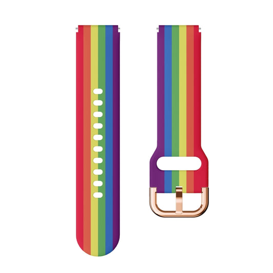 For Xiaomi Haylou LS01 Silicone Printing Watch Band(Rainbow) - Watch Bands by MIJOBS | Online Shopping UK | buy2fix