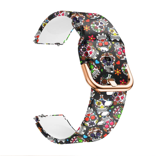 For Xiaomi Haylou LS01 Silicone Printing Watch Band(Colorful Skull) - Watch Bands by MIJOBS | Online Shopping UK | buy2fix