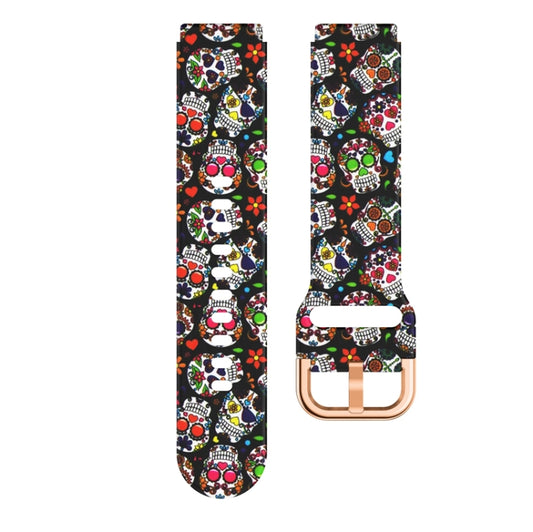 For Xiaomi Haylou LS01 Silicone Printing Watch Band(Colorful Skull) - Watch Bands by MIJOBS | Online Shopping UK | buy2fix