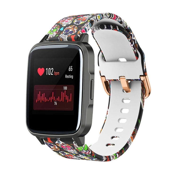 For Xiaomi Haylou LS01 Silicone Printing Watch Band(Colorful Skull) - Watch Bands by MIJOBS | Online Shopping UK | buy2fix