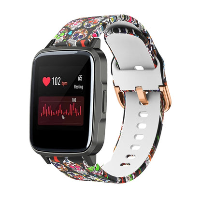 For Xiaomi Haylou LS01 Silicone Printing Watch Band(Colorful Skull) - Watch Bands by MIJOBS | Online Shopping UK | buy2fix