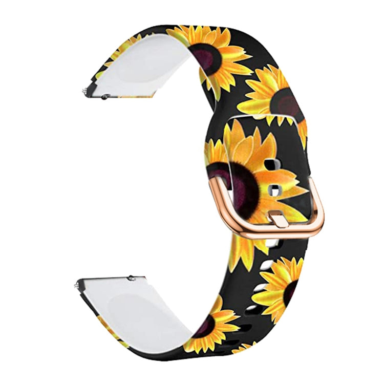 For Xiaomi Haylou LS01 Silicone Printing Watch Band(Black Sunflower) - Watch Bands by MIJOBS | Online Shopping UK | buy2fix