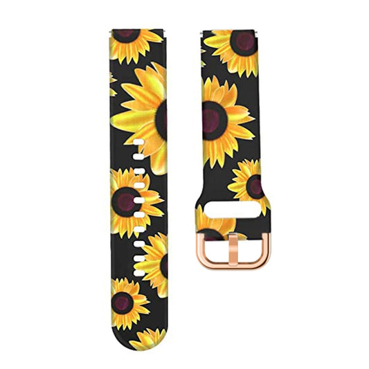 For Xiaomi Haylou LS01 Silicone Printing Watch Band(Black Sunflower) - Watch Bands by MIJOBS | Online Shopping UK | buy2fix