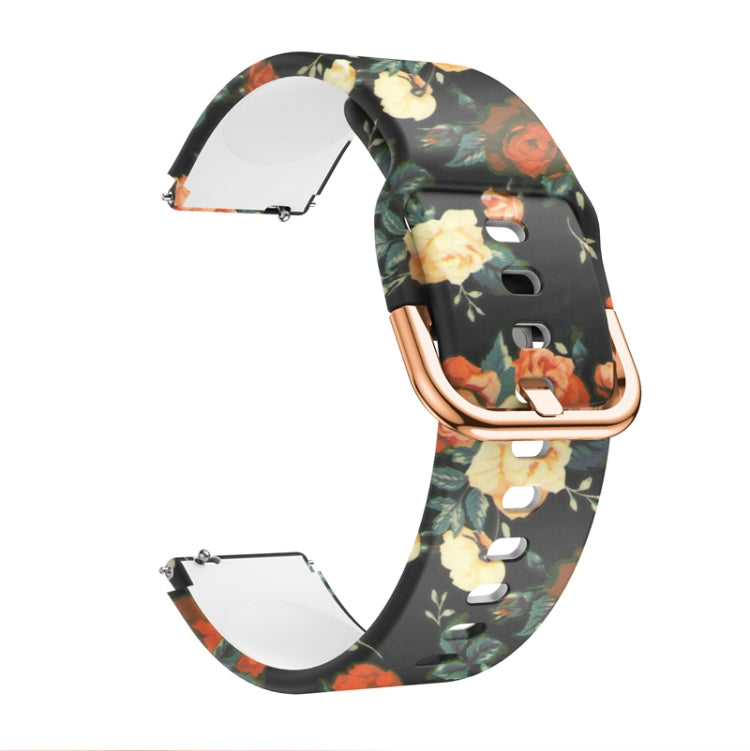 For Xiaomi Haylou LS01 Silicone Printing Watch Band(Red Rose) - Watch Bands by MIJOBS | Online Shopping UK | buy2fix
