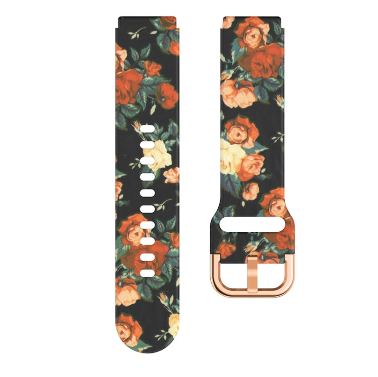 For Xiaomi Haylou LS01 Silicone Printing Watch Band(Red Rose) - Watch Bands by MIJOBS | Online Shopping UK | buy2fix