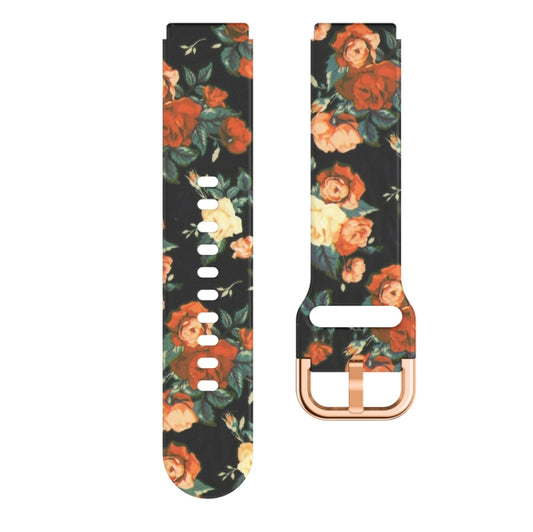 For Xiaomi Haylou LS01 Silicone Printing Watch Band(Red Rose) - Watch Bands by MIJOBS | Online Shopping UK | buy2fix