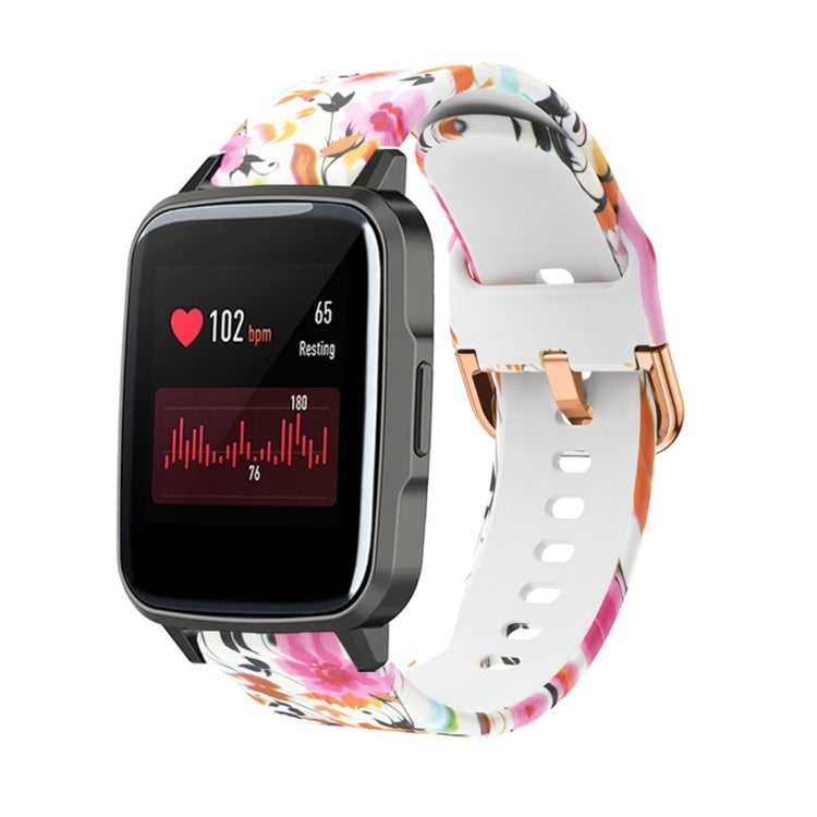 For Xiaomi Haylou LS01 Silicone Printing Watch Band(Bird Flower) - Watch Bands by MIJOBS | Online Shopping UK | buy2fix
