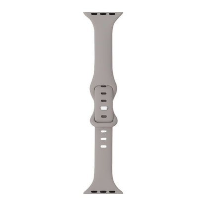 Slimming 8-buckle Silicone Watch Band For Apple Watch Ultra 49mm&Watch Ultra 2 49mm / Series 9&8&7 45mm / SE 3&SE 2&6&SE&5&4 44mm / 3&2&1 42mm(Light Grey) - Watch Bands by buy2fix | Online Shopping UK | buy2fix
