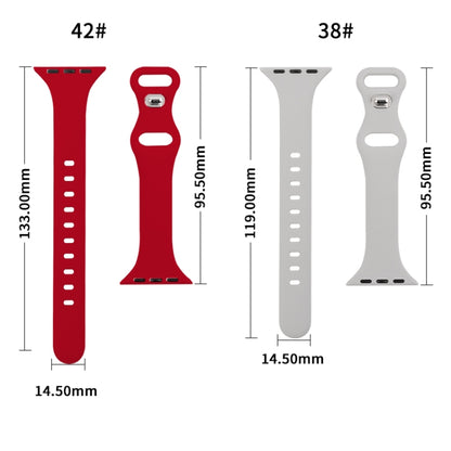 Slimming 8-buckle Silicone Watch Band For Apple Watch Ultra 49mm&Watch Ultra 2 49mm / Series 9&8&7 45mm / SE 3&SE 2&6&SE&5&4 44mm / 3&2&1 42mm(Light Grey) - Watch Bands by buy2fix | Online Shopping UK | buy2fix