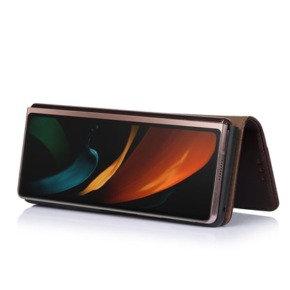 For Samsung Galaxy Z Fold2 5G 2 In 1 Crazy Horse Texture Split Horizontal Flip Leather Case with Holder & Card Slot(Dark Brown) by buy2fix