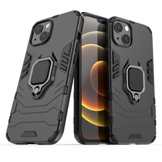 For iPhone 13 Shockproof PC + TPU Protective Case with Magnetic Ring Holder(Black) - iPhone 13 Cases by buy2fix | Online Shopping UK | buy2fix