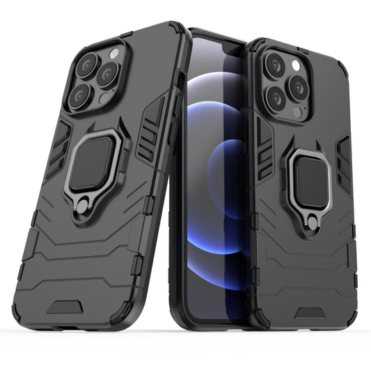 For iPhone 13 Pro Shockproof PC + TPU Protective Case with Magnetic Ring Holder (Black) - iPhone 13 Pro Cases by buy2fix | Online Shopping UK | buy2fix