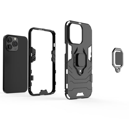 For iPhone 13 Pro Shockproof PC + TPU Protective Case with Magnetic Ring Holder (Black) - iPhone 13 Pro Cases by buy2fix | Online Shopping UK | buy2fix