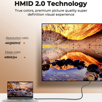 JOYROOM SY-20H1 4K 60Hz HDMI to HDMI Adapter Cable, Length: 2m(Grey) - Cable by JOYROOM | Online Shopping UK | buy2fix