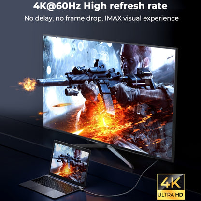 JOYROOM SY-20H1 4K 60Hz HDMI to HDMI Adapter Cable, Length: 2m(Grey) - Cable by JOYROOM | Online Shopping UK | buy2fix