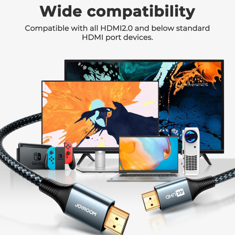 JOYROOM SY-20H1 4K 60Hz HDMI to HDMI Adapter Cable, Length: 2m(Grey) - Cable by JOYROOM | Online Shopping UK | buy2fix