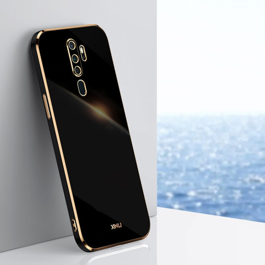 For OPPO A9 2020 / A11x XINLI Straight Edge 6D Electroplate TPU Phone Case(Black)