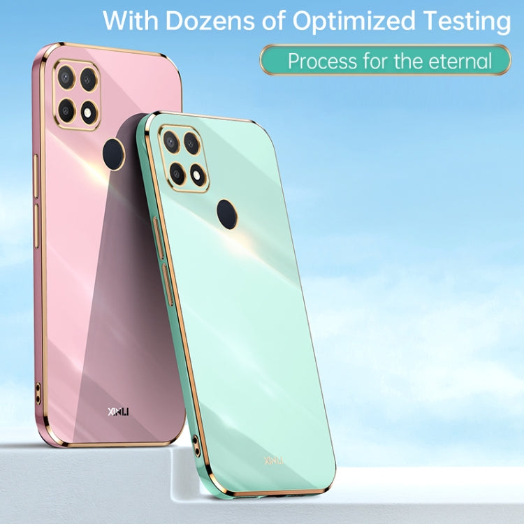 For OPPO A15 XINLI Straight Edge 6D Electroplate TPU Phone Case(Celestial Blue) - OPPO Cases by XINLI | Online Shopping UK | buy2fix
