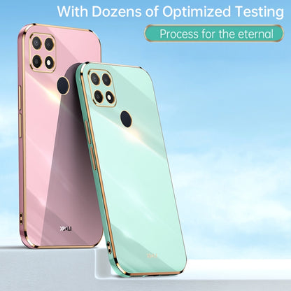 For OPPO A15 XINLI Straight Edge 6D Electroplate TPU Phone Case(Celestial Blue) - OPPO Cases by XINLI | Online Shopping UK | buy2fix