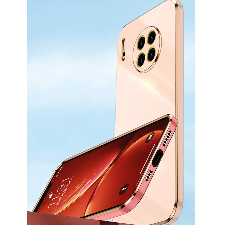 For Huawei Mate 30 Pro XINLI Straight Edge 6D Electroplate TPU Phone Case with Ring Holder(Hawthorn Red) - Huawei Cases by XINLI | Online Shopping UK | buy2fix