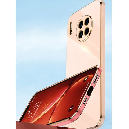 For Huawei Mate 30 Pro XINLI Straight Edge 6D Electroplate TPU Phone Case with Ring Holder(Hawthorn Red) - Huawei Cases by XINLI | Online Shopping UK | buy2fix
