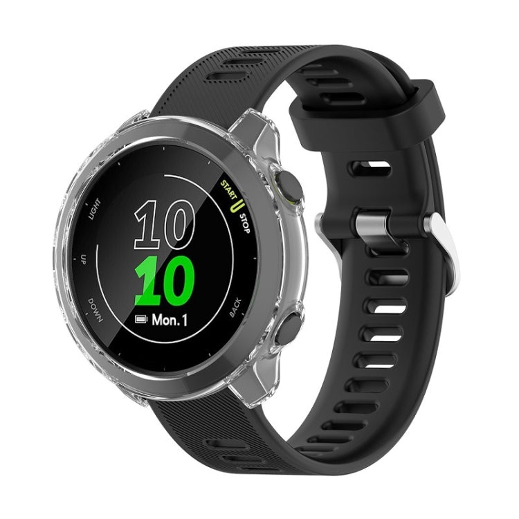 For Garmin Forerunner 158 / 55 Half Coverage Hollowed TPU Protective Case(Transparent White) - Watch Cases by buy2fix | Online Shopping UK | buy2fix