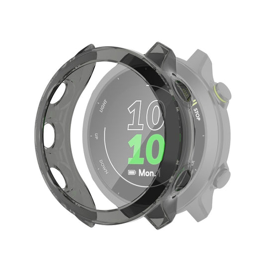 For Garmin Forerunner 158 / 55 Half Coverage Hollowed TPU Protective Case(Transparent Black) - Watch Cases by buy2fix | Online Shopping UK | buy2fix