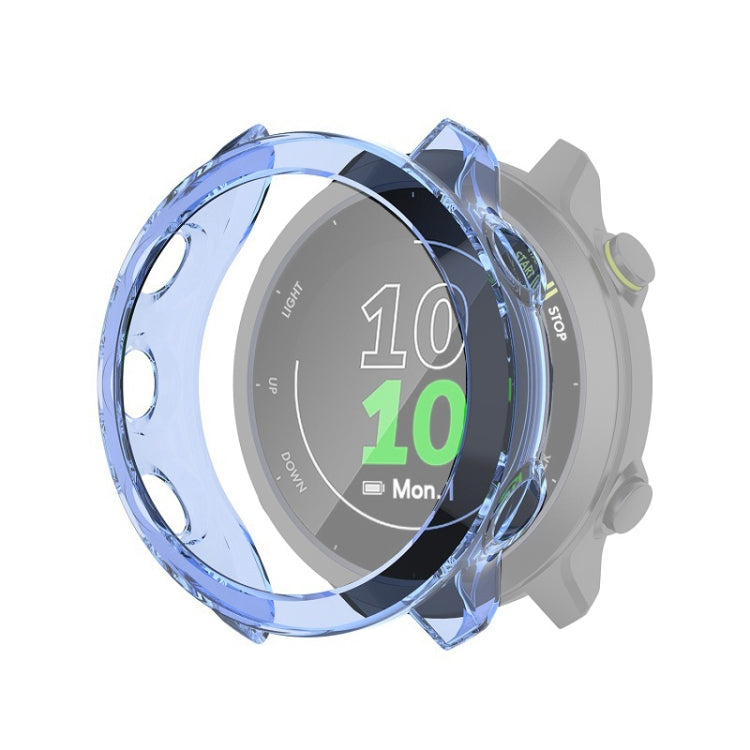For Garmin Forerunner 158 / 55 Half Coverage Hollowed TPU Protective Case(Transparent Blue) - Watch Cases by buy2fix | Online Shopping UK | buy2fix