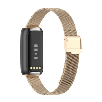 For Fitbit Luxe Clip-on Metal Watch Band(Champagne Gold) - Watch Bands by buy2fix | Online Shopping UK | buy2fix