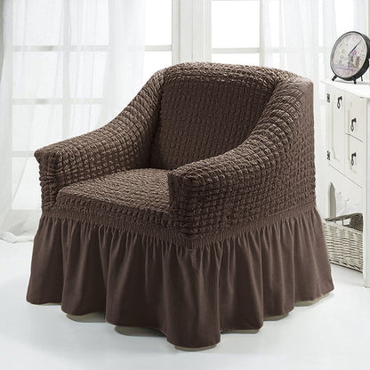 Four Seasons Universal Elastic Full Coverage Skirt Style Sofa Cover, Size: Single S 90-140cm(One-color Dark Coffee) - Sofa Covers & Chair Covers by buy2fix | Online Shopping UK | buy2fix