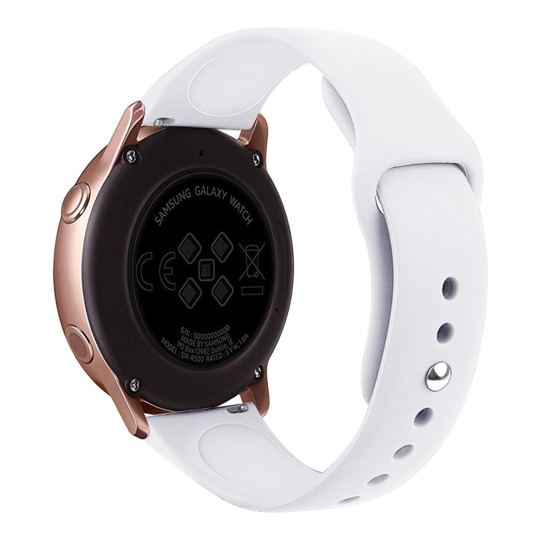 For Samsung Galaxy Watch Active2 Bluetooth Version 40mm Smart Watch Solid Color Silicone Watch Band, Size:S (White) - Watch Bands by buy2fix | Online Shopping UK | buy2fix