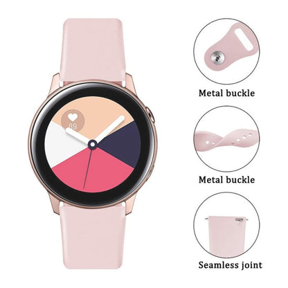 For Samsung Galaxy Watch Active2 Bluetooth Version 40mm Smart Watch Solid Color Silicone Watch Band, Size:S (White) - Watch Bands by buy2fix | Online Shopping UK | buy2fix