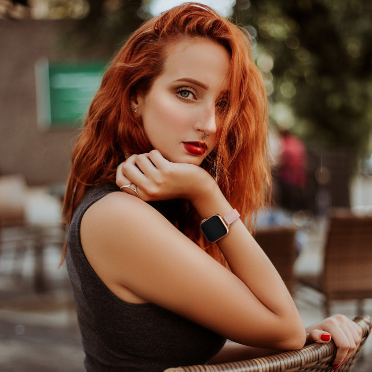 Women Starry Sky Style Leather Watch Band For Apple Watch Series 9&8&7 41mm / SE 3&SE 2&6&SE&5&4 40mm / 3&2&1 38mm(Pink Sand) by buy2fix