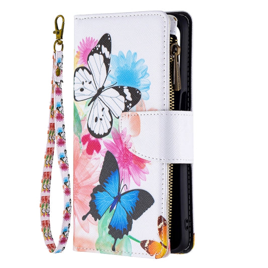 For OPPO A74 5G/A93 5G/A54 5G Colored Drawing Pattern Zipper Horizontal Flip Leather Case with Holder & Card Slots & Wallet(Two Butterflies) - OPPO Cases by buy2fix | Online Shopping UK | buy2fix