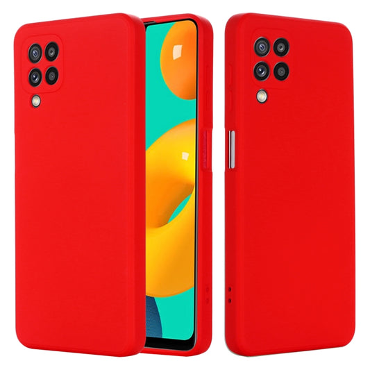 For Samsung Galaxy M32 4G Indian Version Solid Color Liquid Silicone Dropproof Full Coverage Protective Case(Red) by buy2fix