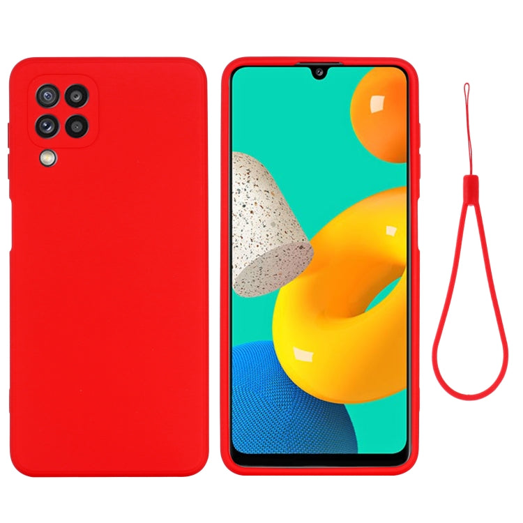 For Samsung Galaxy M32 4G Indian Version Solid Color Liquid Silicone Dropproof Full Coverage Protective Case(Red) by buy2fix