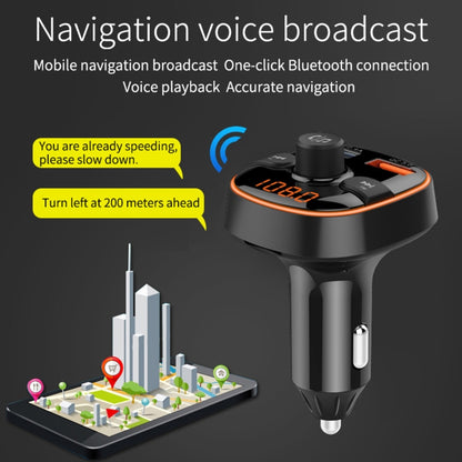 BC52 QC3.0 Fast Charging Car Colorful Atmosphere Light Bluetooth MP3 Player FM Transmitter - Bluetooth Car Kits by buy2fix | Online Shopping UK | buy2fix