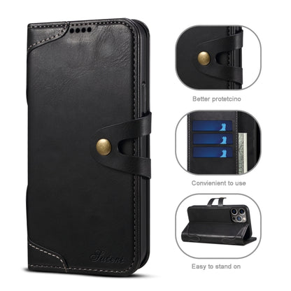 For iPhone 13 Pro Calf Texture Buckle Horizontal Flip Leather Case with Holder & Card Slots & Wallet (Black) - iPhone 13 Pro Cases by buy2fix | Online Shopping UK | buy2fix